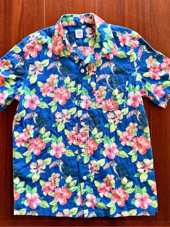 GAP Other - GAP Kids | Blue Hawaiian Floral Button-Up Shirt |  Boys Size 8